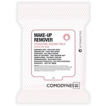 Comodynes Make-up Remover Creamy Milk sminklemosó kendő nagyon száraz bőrre 20 db
