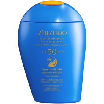 Shiseido Sun Care Expert Sun Protector Face & Body Lotion naptej arca és testre SPF 50+ 150 ml